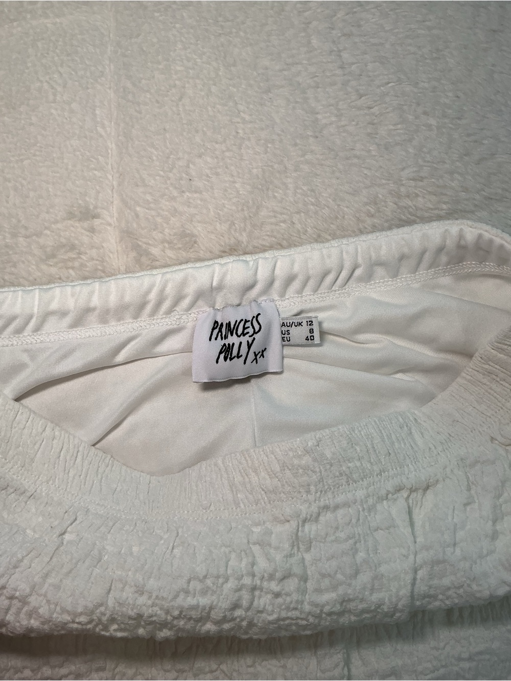White Textured Maxi Skirt - Picture 10 of 11